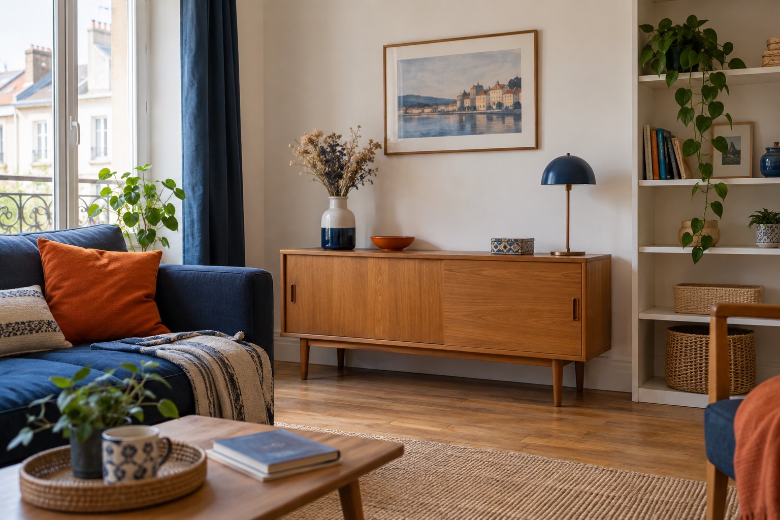 Meuble conservé dans un salon dégagé